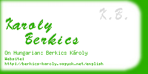 karoly berkics business card